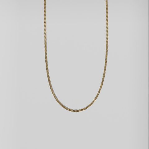 14K Gold Solid Curb Link