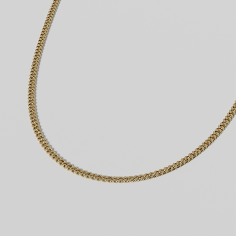 14K Gold Solid Curb Link
