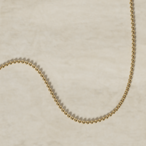 18K Gold Bead Chain