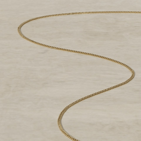 18K Gold Solid Curb Link